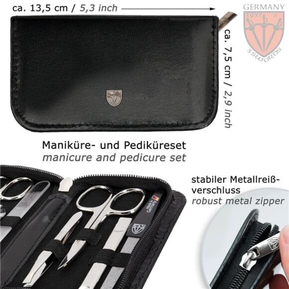3 Swords Germany Solingen Manicure Pedicure Set Nail Care Kit Made in Germany - Picture 4 of 7